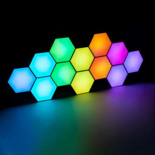 GloboStar® GloboStar® DIGIOCTA 90449 Σετ 12 Ψηφιακων LED RGB Φωτιστικών Κυψελών με Ψηφιακό Controller με WiFi Smart APP & Ασύρματο Χειριστήριο RF 2.4Ghz - LED SMD 5050 18W/Σετ 168PIXEL/Σετ 1440lm/Σετ 120° DC 5V με USB 2.0 IP20 Πολύχρωμο RGB - Dimmable - Μ10.5 x Π10.5 x Υ3cm Ανά Κυψέλη - 2 Χρόνια Εγγύηση
