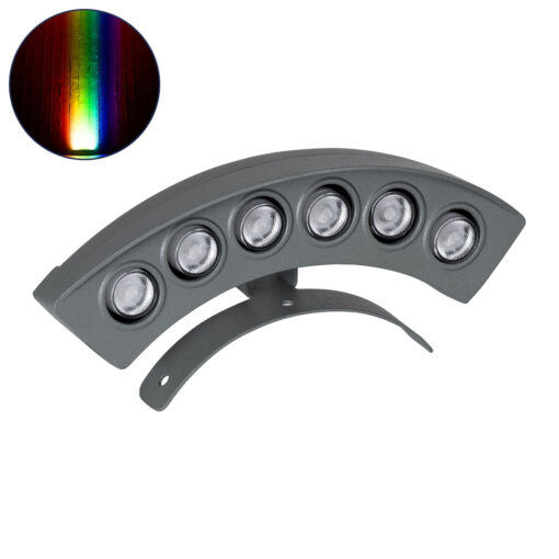 GloboStar® GloboStar® TREELIGHT-PLANTE 90459 Κυρτή Μπάρα Φωτισμού Wall Washer Ειδική για Φυτά - Δέντρα LED 6W 630lm 15° DC 24V Αδιάβροχο IP67 Μ18 x Π3.7 x Υ7.5cm RGBW DMX512 - Γκρι Ανθρακί - 3 Years Warranty