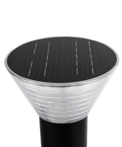 GLOBOSTAR® VEGGIE 90525 Φωτιστικό Κολωνάκι Κήπου LED 10W 330lm 120° με Ενσωματωμένο Φωτοβολταϊκό Panel 6V 2W & Επαναφορτιζόμενη Μπαταρία Li-ion 3.2V 1800mAh με Αισθητήρα Ημέρας-Νύχτας Αδιάβροχο IP65 Ψυχρό Λευκό 6000K - Γκρι Ανθρακί - Μ23 x Π23 x Υ60cm - 2 Χρόνια Εγγύηση 13 90525 4
