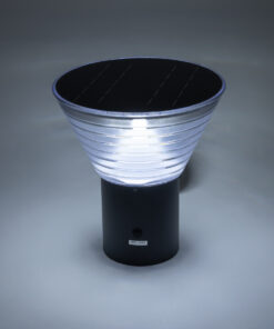 GLOBOSTAR® VEGGIE 90530 Φωτιστικό Κολωνάκι Κήπου LED 10W 330lm 120° με Ενσωματωμένο Φωτοβολταϊκό Panel 6V 2W & Επαναφορτιζόμενη Μπαταρία Li-ion 3.2V 1800mAh με Αισθητήρα Ημέρας-Νύχτας Αδιάβροχο IP65 Ψυχρό Λευκό 6000K - Γκρι Ανθρακί - Μ23 x Π30 x Υ25cm - 2 Χρόνια Εγγύηση 19 90530 9