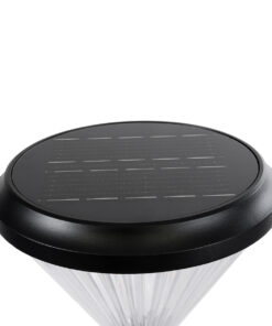 GLOBOSTAR® SHARP 90533 Φωτιστικό Κολωνάκι Κήπου LED 10W 500lm 120° με Ενσωματωμένο Φωτοβολταϊκό Panel 6V 2W & Επαναφορτιζόμενη Μπαταρία Li-ion 3.2V 8000mAh με Αισθητήρα Ημέρας-Νύχτας Αδιάβροχο IP65 Ψυχρό Λευκό 6000K - Γκρι Ανθρακί - Μ26 x Π26 x Υ33cm - 2 Χρόνια Εγγύηση 12 90533 4