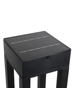 GLOBOSTAR® HONEYBEE 90537 Φωτιστικό Κολωνάκι Κήπου LED 10W 500lm 120° με Ενσωματωμένο Φωτοβολταϊκό Panel 6V 2W & Επαναφορτιζόμενη Μπαταρία Li-ion 3.2V 4000mAh με Αισθητήρα Ημέρας-Νύχτας Αδιάβροχο IP65 Ψυχρό Λευκό 6000K - Γκρι Ανθρακί - Μ20 x Π20 x Υ60cm - 2 Χρόνια Εγγύηση 15 90537 4