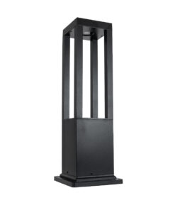 GLOBOSTAR® HONEYBEE 90541 Φωτιστικό Κολωνάκι Κήπου LED 15W 1500lm 120° AC 220-240V Αδιάβροχο IP65 Θερμό Λευκό 2700K - Γκρι Ανθρακί - Μ20 x Π20 x Υ60cm - 3 Χρόνια Εγγύηση 12 90541 3