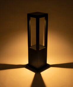 GLOBOSTAR® HONEYBEE 90541 Φωτιστικό Κολωνάκι Κήπου LED 15W 1500lm 120° AC 220-240V Αδιάβροχο IP65 Θερμό Λευκό 2700K - Γκρι Ανθρακί - Μ20 x Π20 x Υ60cm - 3 Χρόνια Εγγύηση 16 90541 7