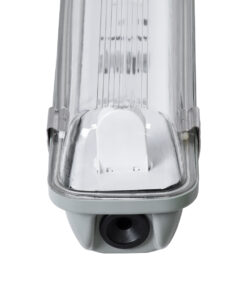 GLOBOSTAR® VIGAS 90610 Γραμμικό Βιομηχανικό Φωτιστικό Σκαφάκι Tri-Proof με Μεταλλικά Clips για 1 x Λάμπα T8 G13 60cm Τύπου Φθορίου LED Τροφοδοσίας Ενός Άκρου 120° AC 220-240V Αδιάβροχο IP65 - Γκρι με Διάφανο Κάλυμμα Πλαστικό PC - Μ66 x Π8 x Υ8cm 11 90610 5