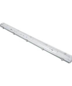 GloboStar® GLOBOSTAR® VIGAS 90613 Γραμμικό Βιομηχανικό Φωτιστικό Σκαφάκι Tri-Proof με Μεταλλικά Clips για 2 x Λάμπες T8 G13 120cm Τύπου Φθορίου LED Τροφοδοσίας Ενός Άκρου 120° AC 220-240V Αδιάβροχο IP65 - Γκρι με Διάφανο Κάλυμμα Πλαστικό PC - Μ126 x Π11.5 x Υ9cm