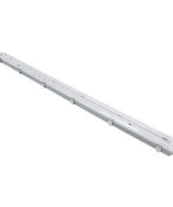 GloboStar® GLOBOSTAR® VIGAS 90615 Γραμμικό Βιομηχανικό Φωτιστικό Σκαφάκι Tri-Proof με Μεταλλικά Clips για 2 x Λάμπες T8 G13 150cm Τύπου Φθορίου LED Τροφοδοσίας Ενός Άκρου 120° AC 220-240V Αδιάβροχο IP65 - Γκρι με Διάφανο Κάλυμμα Πλαστικό PC - Μ156 x Π12 x Υ9cm