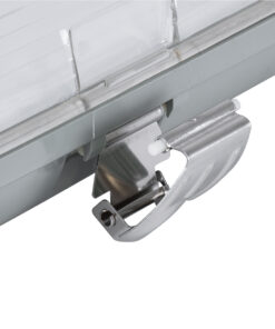 GLOBOSTAR® VIGAS 90615 Γραμμικό Βιομηχανικό Φωτιστικό Σκαφάκι Tri-Proof με Μεταλλικά Clips για 2 x Λάμπες T8 G13 150cm Τύπου Φθορίου LED Τροφοδοσίας Ενός Άκρου 120° AC 220-240V Αδιάβροχο IP65 - Γκρι με Διάφανο Κάλυμμα Πλαστικό PC - Μ156 x Π12 x Υ9cm 13 90615 7