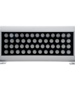 GLOBOSTAR® FLOOD-HENA 90640 Προβολέας Σποτ Wall Washer LED 48W 4320lm 30° AC 220-240V Αδιάβροχο IP65 Θερμό Λευκό 3000K - Ασημί - Μ39 x Π6 x Υ17cm - 3 Χρόνια Εγγύηση 12 90640 3