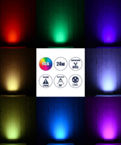 GLOBOSTAR® FLOOD-HENA 90641 Προβολέας Σποτ Wall Washer LED 24W 2400lm 30° DC 24V Αδιάβροχο IP65 RGB DMX512 Dimmable - Ασημί - Μ22.5 x Π6 x Υ16.5cm - 3 Χρόνια Εγγύηση 14 90641 6