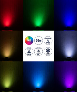 GLOBOSTAR® FLOOD-MENA 90648 Προβολέας Σποτ Wall Washer με Αντιθαμβωτική Γρίλια LED 36W 3060lm 30° DC 24V Αδιάβροχο IP65 RGBW DMX512 Dimmable - Ασημί - Μ23 x Π23 x Υ18cm - 3 Χρόνια Εγγύηση 18 90648 8