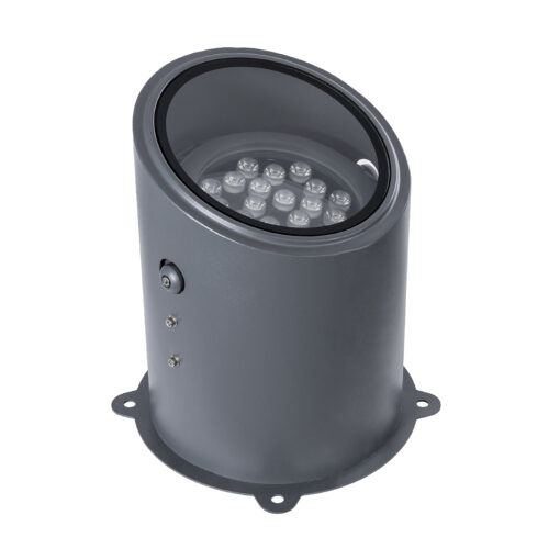 GloboStar® GloboStar® FLOOD-MILO 90738 Κινούμενος Προβολέας - Σποτ Φωτισμού Wall Washer για Φωτισμό Κτιρίων LED 24W 2280lm 10° AC 220-240V Αδιάβροχο IP67 Φ22 x Υ30cm Φυσικό Λευκό 4500K - Γκρι Ανθρακί - 3 Χρόνια Εγγύηση