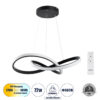 GloboStar® GLOBOSTAR® DEXTER 61049 Μοντέρνο Κρεμαστό Φωτιστικό Οροφής LED 72W 8064lm 300° AC 220-240V IP20 Ρυθμιζόμενο Λευκό CCT με Χειριστήριο από 2700K έως 6000K Dimmable - Lumileds SMD Chip - Μαύρο - Μ56 x Π56 x Υ14cm - 3 Χρόνια Εγγύηση