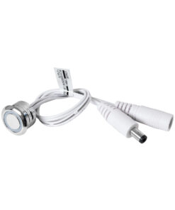 GloboStar® GLOBOSTAR® BUTTON 70790 Φωτιζόμενος Χωνευτός Διακόπτης Αφής On/Off & Push Dimming LED DC 12-24V 1 x 4A 96W Max IP20 Ψυχρό Λευκό 6000K - Μ2 x Π2 x Υ1.2cm - 2 Χρόνια Εγγύηση