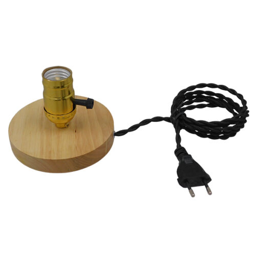 GloboStar® GloboStar® NOX 91047 Μοντέρνο Επιτραπέζιο Φωτιστικό Πορτατίφ Μονόφωτο 1 x E27 IP20 Μπεζ Ξύλο με Χρυσό Μέταλλο - Μ12 x Π12 x Υ10.6cm