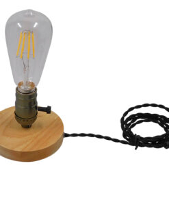 Alternative view of GloboStar® NOX 91048 Μοντέρνο Επιτραπέζιο Φωτιστικό Πορτατίφ Μονόφωτο 1 x E27 IP20 Μπεζ Ξύλο με Μπρούτζινο Μέταλλο - Μ12 x Π12 x Υ10.6cm