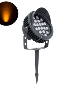 GloboStar® GLOBOSTAR® TREELIGHT-VINA 90359 Σποτ Φωτισμού με Αντιθαμβωτική Γρίλια για Φυτά - Δέντρα με Βάση Κήπου / Καρφωτό LED 24W 2040lm 10° DC 24V Αδιάβροχο IP65 Πορτοκαλί 2200K Dimmable - Γκρι Ανθρακί - Μ21.5 x Π18.3 x Υ14cm - 3 Χρόνια Εγγύηση