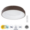 GloboStar® GloboStar® SALEM 61236 Πλαφονιέρα Οροφής Δαχτυλίδι-Κύκλος LED CCT 75W 8625lm 120° AC 220-240V - Εναλλαγή Φωτισμού μέσω Τηλεχειριστηρίου All In One Ψυχρό 6000k+Φυσικό 4500k+Θερμό 2700k Dimmable Φ45cm - Καφέ & Χάλκινο - 3 Years Warranty