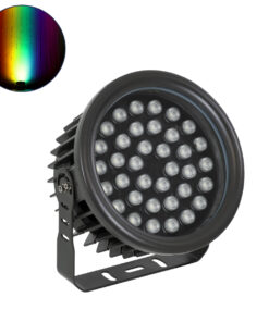 GloboStar® GLOBOSTAR® FLOOD-NEVA 90400 Προβολέας Σποτ Wall Washer LED 72W 6120lm 30° DC 24V Αδιάβροχο IP65 RGBW DMX512 Dimmable - Μαύρο - Μ24.5 x Π24.5 x Υ14.7cm - 3 Χρόνια Εγγύηση