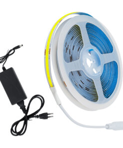 GloboStar® GloboStar® 70417 Σετ Ταινία COB LED 5m 48W/5m 308LED/m 864lm/m 120° DC 12V IP20 με Τροφοδοτικό Ψυχρό Λευκό 6000K