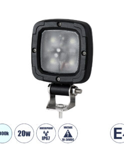 GloboStar® GloboStar® 85427 E4 Mark Vehicle & Forklift Work Lights - Φώτα Εργασίας για Οχήματα Περονοφόρα - Κλάρκ LED 20W DC 10-30V Αδιάβροχο IP67 Ψυχρό Λευκό 6000K Μ14 x Π9.5 x Υ3cm