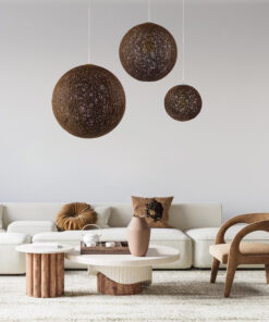 GLOBOSTAR® OCEANA 01362 Boho Κρεμαστό Φωτιστικό Οροφής με Ντουί 1 x E27 AC 220-240V IP20 - Καφέ - Μ60 x Π60 x Υ60cm 17 92ad96 post 183