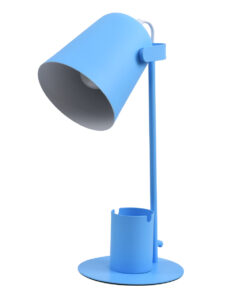 GloboStar® GloboStar® PENCASE 61568 Μοντέρνο Επιτραπέζιο Φωτιστικό Πορτατίφ Μονόφωτο 1 x E27 IP20 Μπλε Μέταλλο - Μ12 x Π15 x Υ38cm
