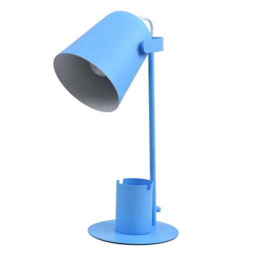 GloboStar® GloboStar® PENCASE 61568 Μοντέρνο Επιτραπέζιο Φωτιστικό Πορτατίφ Μονόφωτο 1 x E27 IP20 Μπλε Μέταλλο - Μ12 x Π15 x Υ38cm