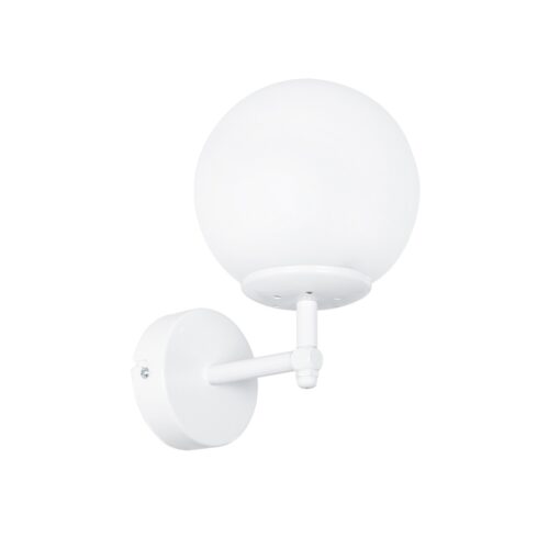 GloboStar® GloboStar® DALPH 203-0030 Vintage Επιτοίχιο Φωτιστικό Απλίκα Μονόφωτο 1 x E27 IP20 Λευκό Μέταλλο με Λευκό Γυαλί - M18 x Π15 x Υ23cm