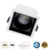 GloboStar® GloboStar® PLUTO-M 60270 Χωνευτό LED Spot Downlight TrimLess Μ8.4xΠ8.4cm 10W 1300lm 38° AC 220-240V IP20 Μ8.4 x Π8.4 x Υ5.9cm - Τετράγωνο - Λευκό με Μαύρο Κάτοπτρο & Anti-Glare HoneyComb - Φυσικό Λευκό 4500K - Bridgelux COB - 5 Years Warranty