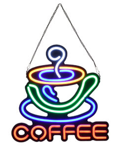 GloboStar® GloboStar® 85855 Φωτιστικό Ταμπέλα Φωτεινή Επιγραφή NEON LED Σήμανσης COFFEE 30W AC 230V με Διακόπτη On/Off Λευκό - Γαλάζιο - Κίτρινο - Πράσινο - Κόκκινο