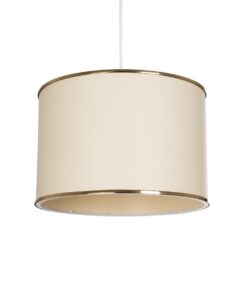 GloboStar® GLOBOSTAR® ELECTRA 203-0110 Μοντέρνο Κρεμαστό Φωτιστικό Οροφής με Ντουί 1 x E27 AC 220-240V IP20 - Mπεζ & Χρυσό - Μ30 x Π30 x Υ23cm