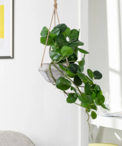 GloboStar® Artificial Garden SARAKINIKO 20490 Κρεμαστό Πήλινο Κεραμικό Κασπώ Γλάστρα - Flower Pot Γκρι Φ10cm x Υ36cm 23 94776e 20599 20490