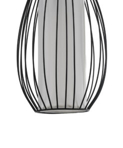 GLOBOSTAR® LILY 01561 Vintage Κρεμαστό Φωτιστικό Οροφής με Ντουί 1 x E27 AC 220-240V IP20 - Μαύρο & Λευκό - Μ90 x Π90 x Υ20cm 18 9484d5 01560 8