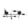 GloboStar® GloboStar® PIPING 00664-1 Vintage Φωτιστικό Οροφής Πλέγμα Πολύφωτο 6 x E27 IP20 Μαύρο Μέταλλο - Μ66 x Π9.5 x Υ49cm