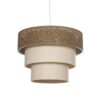 GloboStar® GLOBOSTAR® LEVEL 203-0172 Μοντέρνο Κρεμαστό Φωτιστικό Οροφής με Ντουί 1 x E27 AC 220-240V IP20 - Καφέ & Μπεζ - Μ38 x Π38 x Υ30cm