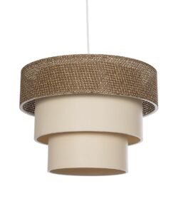 GloboStar® GLOBOSTAR® LEVEL 203-0172 Μοντέρνο Κρεμαστό Φωτιστικό Οροφής με Ντουί 1 x E27 AC 220-240V IP20 - Καφέ & Μπεζ - Μ38 x Π38 x Υ30cm