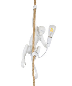 GloboStar® GLOBOSTAR® APES 01802 Μοντέρνο Κρεμαστό Φωτιστικό Οροφής με Ντουί 1 x E27 AC 220-240V IP20 - Λευκό & Μπεζ - Μ26 x Π28 x Υ69cm