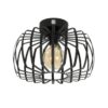 GloboStar® GloboStar® STAR 202-0054 Μοντέρνο Φωτιστικό Οροφής Πλέγμα Μονόφωτο 1 x E27 IP20 Μαύρο Μέταλλο - Μ40 x Π40 x Υ27cm