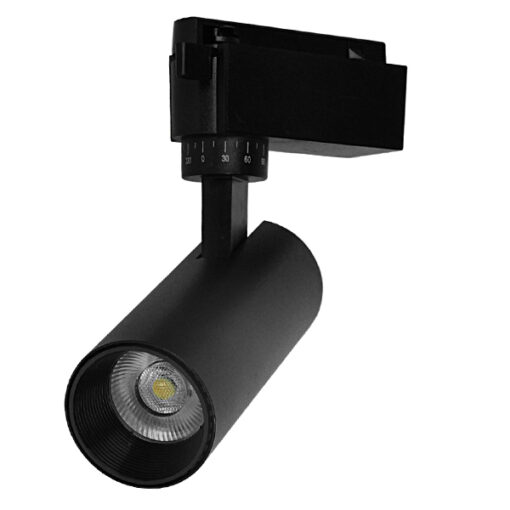 GloboStar® Globostar S-40014 Μονοφασικό Bridgelux COB LED Μάυρο Φωτιστικό Σποτ Ράγας 10W 230V 1250lm 30° Φυσικό Λευκό 4500k