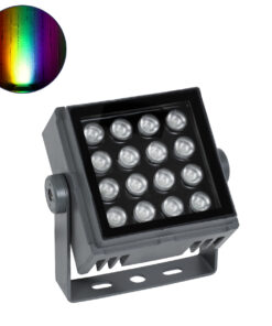 GloboStar® GLOBOSTAR® FLOOD-TINY 90370 Προβολέας Σποτ Wall Washer LED 27W 2295lm 3° DC 24V Αδιάβροχο IP65 RGBW DMX512 Dimmable - Γκρι Ανθρακί - Μ13.8 x Π16.4 x Υ7cm - 3 Χρόνια Εγγύηση