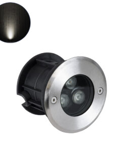 GloboStar® GloboStar® UNDERWATER-JULIA 90563 Υποβρύχιο Χωνευτό Φωτιστικό Σποτ Ειδικό για Σιντριβάνια LED 3W 285lm 15° DC 24V Αδιάβροχο IP68 Φ10 x Υ7.5cm Φυσικό Λευκό 4500K - Ανοξείδωτο Ατσάλι - 3 Χρόνια Εγγύηση