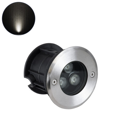 GloboStar® GloboStar® UNDERWATER-JULIA 90563 Υποβρύχιο Χωνευτό Φωτιστικό Σποτ Ειδικό για Σιντριβάνια LED 3W 285lm 15° DC 24V Αδιάβροχο IP68 Φ10 x Υ7.5cm Φυσικό Λευκό 4500K - Ανοξείδωτο Ατσάλι - 3 Χρόνια Εγγύηση