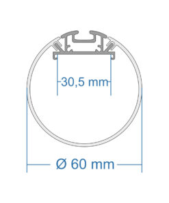 GLOBOSTAR® ALP-ROUND TUBIT 70856-3M Επιφανειακό & Κρεμαστό Προφίλ Αλουμινίου με Λευκό Γαλακτερό Πατητό Κάλυμμα για Ταινίες LED IP20 - Μαύρο & Λευκό - Μ300 x Π6 x Υ6cm 15 9636fa 70856 7