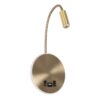 GloboStar® GLOBOSTAR® GOOSE 61697 Μοντέρνο Φωτιστικό Τοίχου - Απλίκα Ξενοδοχείου Reading Light με Φορτιστή USB 3A LED 6W 600lm 36° & 360° AC 220-240V IP20 Θερμό Λευκό 2700K - Bridgelux COB Chip & TÜV SÜD Driver - Χρυσό Βούρτσας - Μ15.5 x Π22.5 x Υ30cm - 3 Χρόνια Εγγύηση
