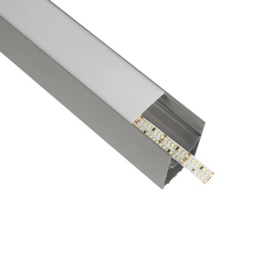 GloboStar® GLOBOSTAR® ALP-LINEAR BRIGHTRAIL 61776-3M Επιφανειακό / Κρεμαστό / Επιτοίχιο Προφίλ Αλουμινίου με Λευκό Γαλακτερό Πατητό Κάλυμμα για Ταινίες LED IP20 - Γκρι Ανθρακί Ματ - Μ300 x Π5 x Υ7.5cm