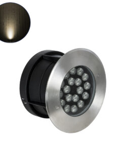 GloboStar® GloboStar® UNDERGROUND-SINA 90571 Χωνευτό Φωτιστικό Σποτ Δαπέδου LED 18W 1620lm 15° DC 24V Αδιάβροχο IP68 Φ20 x Υ11cm Θερμό Λευκό 2700K - Ανοξείδωτο Ατσάλι - 3 Χρόνια Εγγύηση