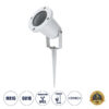 GloboStar® GloboStar® GARDELINI 61483 Καρφωτό Κινούμενο Φωτιστικό Σποτ Κήπου με Ντουί 1 x GU10 VDE Certified AC 220-240V Αδιάβροχο IP65 - Σώμα Αλουμινίου & Υψηλής Αντοχής Tempered Glass & Μ40cm VDE Καλώδιο Σύνδεσης - Φ10 x Υ30cm - Λευκό - 5 Χρόνια Εγγύηση