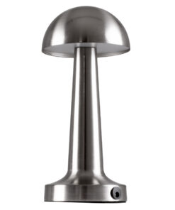GloboStar® GloboStar® COCO 76510 Επαναφορτιζόμενο Επιτραπέζιο Φωτιστικό Πορτατίφ LED 1.5W 105lm 120° DC 5V IP44 Θερμό Λευκό 2700K Dimmable Ασημί Αλουμίνιο - Μ10 x Π10 x Υ22cm - 2 Xρόνια Εγγύηση