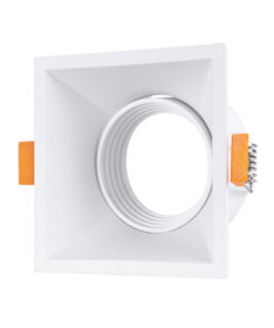 GloboStar® GloboStar® ALPHA 77832 Χωνευτό Κινούμενο Τετράγωνο Σποτ Οροφής για Λάμπα MR16/GU10 - IP20 - Χυτό Αλουμίνιο - Μ9 x Π9 x Υ4.5cm - Λευκό - 5 Χρόνια Εγγύηση